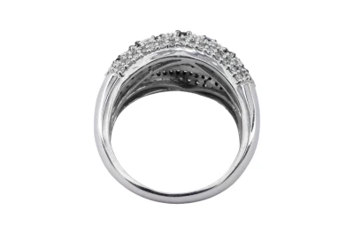 9ct White Gold Black & White Diamond Ring 0.68ct 6g