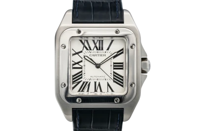 Cartier Santos 100 41mm Black Leather W20073X8 2012