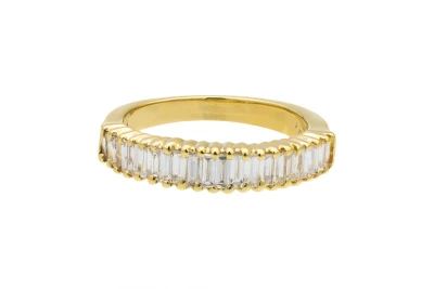 18ct Yellow Gold Baguette Diamond Half Eternity Ring 0.48ct 3.5g