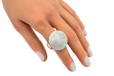 9ct Yellow Gold Dome Diamond Ring 1.38ct