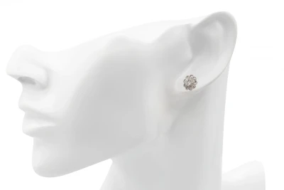 18ct White Gold Diamond Flower Studs 0.72ct 2.6g