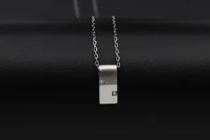 18ct White Gold Necklace & Diamond Pendant 0.04ct
