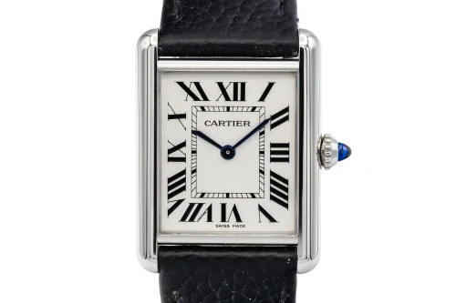Cartier Tank Must SolarBeat 33.7x25.5mm Black Leather WSTA0090 Circa 2023