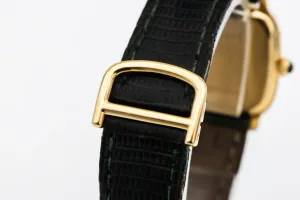 Cartier Chambord 27mm 18ct Yellow Gold Black Leather 10715 Circa 1970s