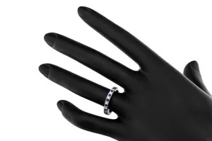 18ct White Gold Diamond 0.17ct & Sapphire 0.77ct Ring