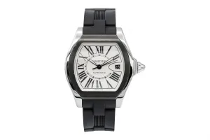 Cartier Roadster 39mm Stainless Steel Black Rubber W6206018 Circa 2010