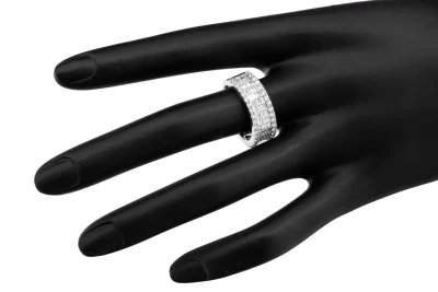 18ct White Gold Baguette Diamond Mens Ring 1.48ct
