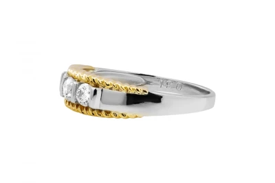 Platinum & 18ct Yellow Gold Trio Diamond Ring  0.31ct