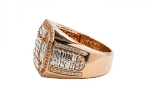 9ct Rose Gold Diamond Mens Ring 1.81ct
