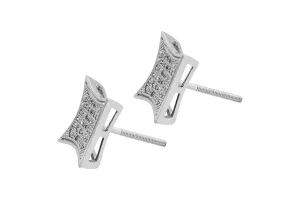 9ct White Gold Square Diamond Stud Earrings 0.40ct
