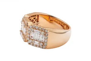 18ct Rose Gold Diamond Baguette ring 2.01cts