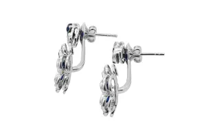 18ct White Gold, Sapphire & Diamond Flower Jewellery Set
