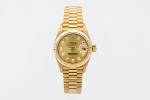 Rolex Lady DateJust 26mm 18ct Yellow Gold Presidential 69178 1993