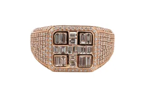 9ct Rose Gold Diamond Mens Ring 1.63ct 7.4g