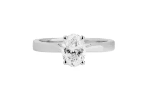 18ct White Gold Oval Diamond Engagement Ring 0.71ct GIA Certified