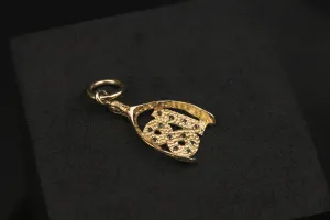 9ct Yellow Gold Cubic Zirconia 18 Wishbone Pendant 1.4g