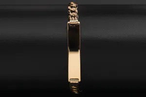 9ct Yellow Gold ID Curb  Bracelet 6.8g