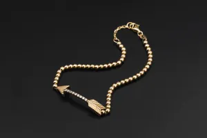 9ct Yellow Gold Cubic Zirconia Arrow Bracelet 6.3g