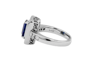Platinum Diamond & Sapphire ring  1.44ct Sapphire & 1.07ct Diamond
