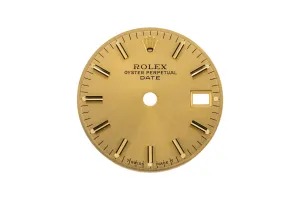 Rolex Date 34mm Champagne Baton Dial