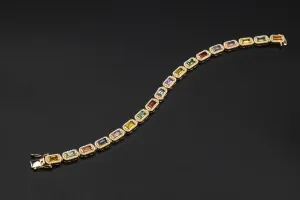 18ct Yellow Gold Tutti Frutti Gem & Diamond Bracelet 1.54ct 16.8g