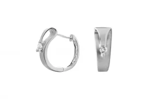 18ct White Gold Diamond Earring Hoop Earrings 0.08ct
