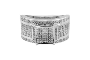 9ct White Gold Micro Pavé Diamond Ring 0.37ct