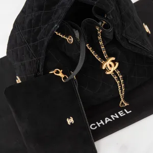 Chanel 25 Medium Black Suede Hobo Bag 2025