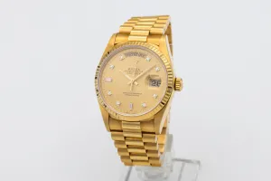 Rolex Day-Date 36mm 18ct Yellow Gold Presidential 18038 1989