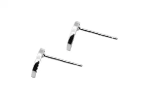 Crescent Moon Diamond Stud Earrings in 18ct White Gold 0.50ct