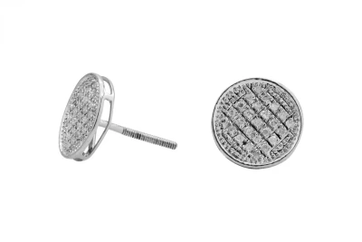 9ct White Gold Round Diamond Stud Earrings 0.9g