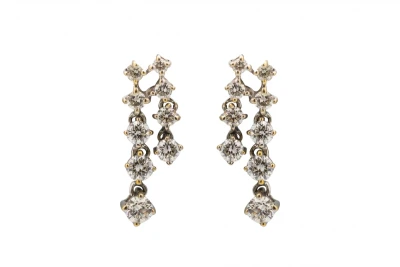 9ct White Gold Diamond Drop-Down Stud Earrings 0.56ct