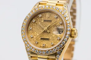 Rolex Lady DateJust 26mm 18ct Yellow Gold Presidential 69158 1991