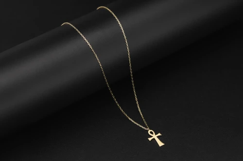 14ct Yellow Gold Cross Necklace 18" 2g