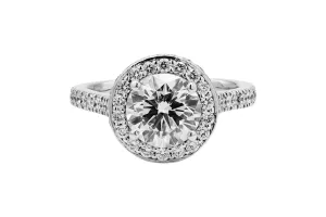 Platinum Halo Diamond Engagement Ring 2.48ct GIA Certified G SI1
