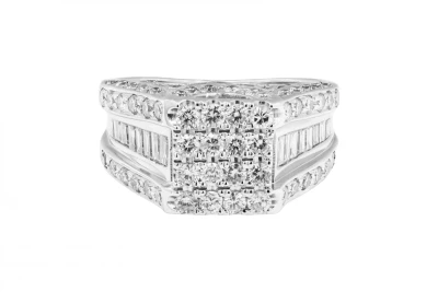 18ct White Gold Diamond Mens Ring 1.16ct