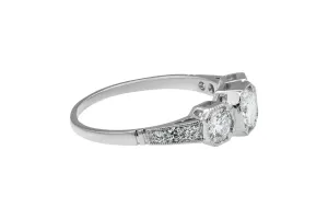 Platinum Trio Diamond Engagement Ring 1.13ct