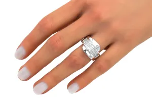 14ct White Gold Princess Pave Set Diamond Ring 1.50ct 8.5g