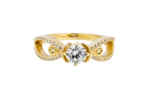 9ct Yellow Gold Cubic Zirconia Ring 3.3g