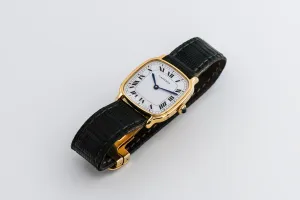 Cartier Chambord 27mm 18ct Yellow Gold Black Leather 10715 Circa 1970s