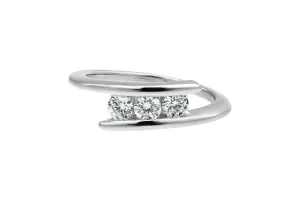 18ct White Gold Diamond Trio Ring 0.50ct 4.2g
