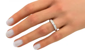 9ct White Gold Channel Set Princess Cut Eternity Wedding Band 0.50ct 2.9g