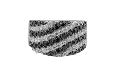 9ct White Gold Black & White Diamond Ring 1.23ct