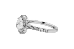 Platinum Halo Diamond Engagement Ring 2.48ct GIA Certified G SI1